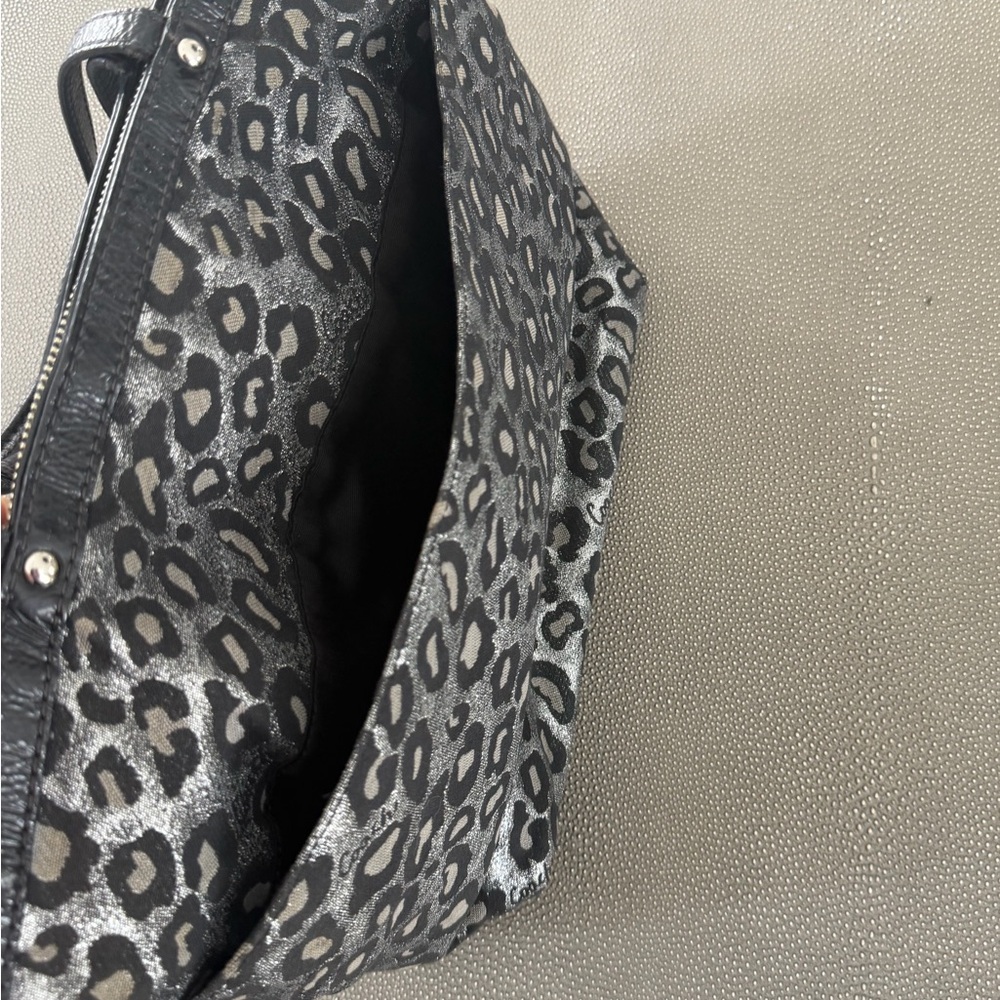Coach Gray and Black Leopard Print Tote - Picture 5 of 9